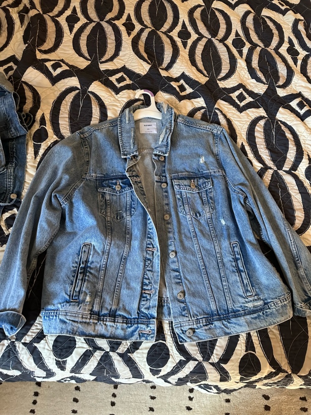 Oldnavy distressed Light Wash Denim Jacket - Blue